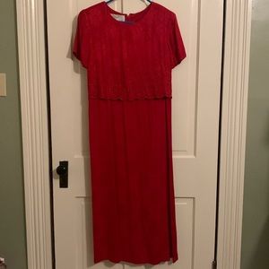 Red beaded dress.100% Rayon